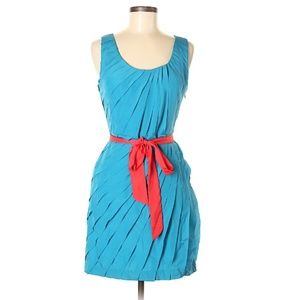 Vibrant Coral Sash Dress